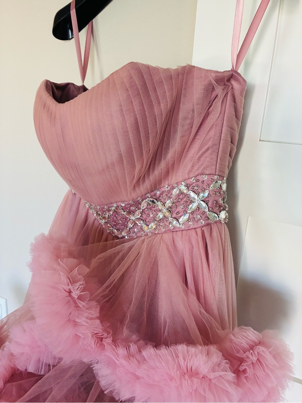 Statement Pink Ruffle Gown | One Size - Picture 3 of 11